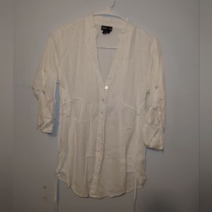 Long Light Button Up w/ Waist Tie